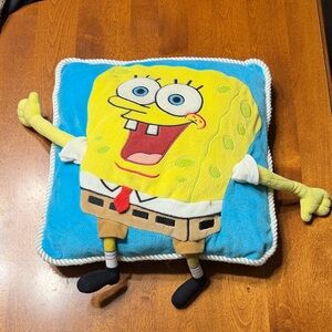 SpongeBob SquarePants Yellow and Blue Pillow